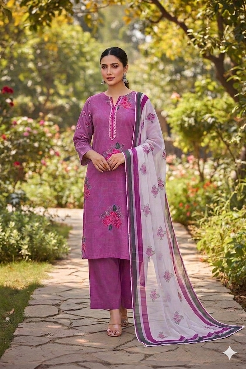 SAWSAN | 3-Piece Lawn Suit - ORA (Unstitch Digital Printed Vol-II)